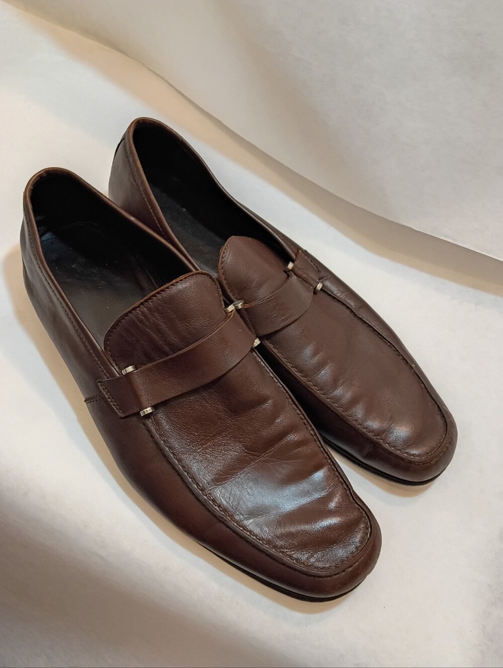 Ermenegildo Zegna Fatte a Mano Brown Penny Loafer UK 10 US 11 D Handmade Italy